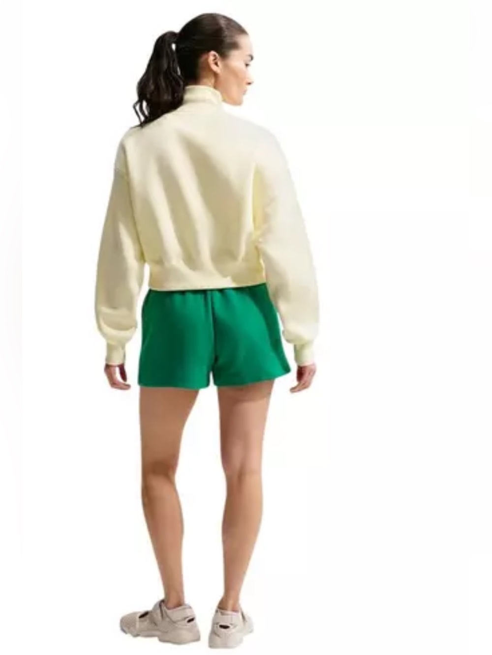 WOMENS NIKE CLUB FLEECE MID-RISE SHORTS GREEN SMALL - Picture 4 of 7